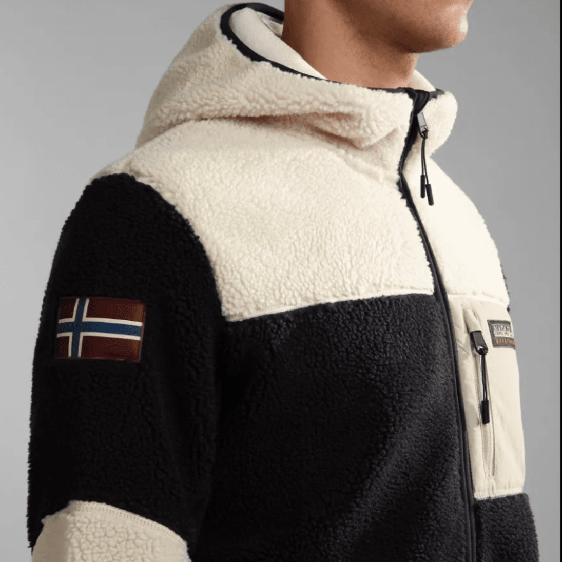 Napapijri Yupik Fleece Full Zip WhiteCap “ Grey-Black “