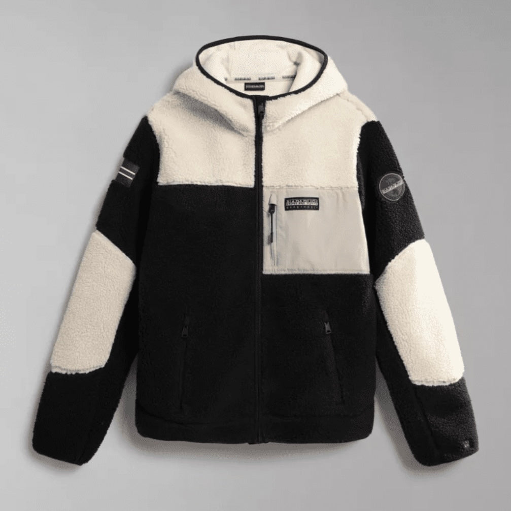 Napapijri Yupik Fleece Full Zip WhiteCap “ Grey-Black “