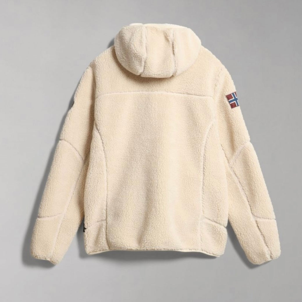 Napapijri Yupik Fleece FullZip Hoodie White